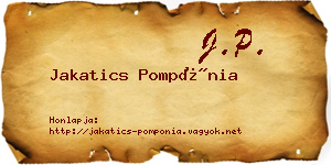 Jakatics Pompónia névjegykártya